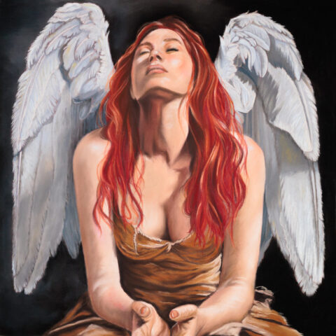 art, arte. ritratto, illustrazione, soft pastels, pastel pencils, portrait, color, realismo, angel, pray, angelo, ali, wings